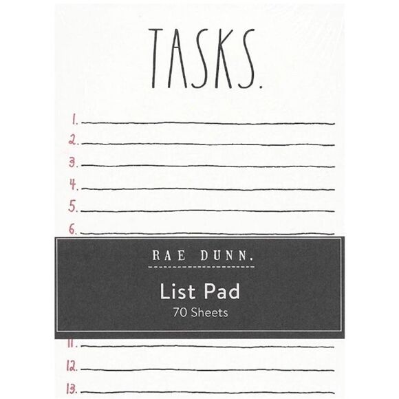 Rae Dunn "TASKS" Notepad Set 70 Sheets NWT - Picture 1 of 5